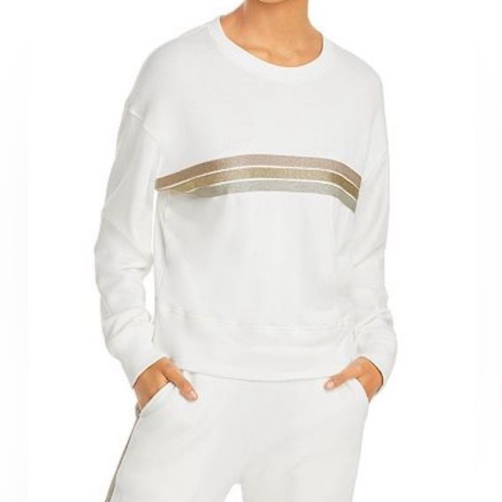 Rails Cream Sweater with Brown Stripes